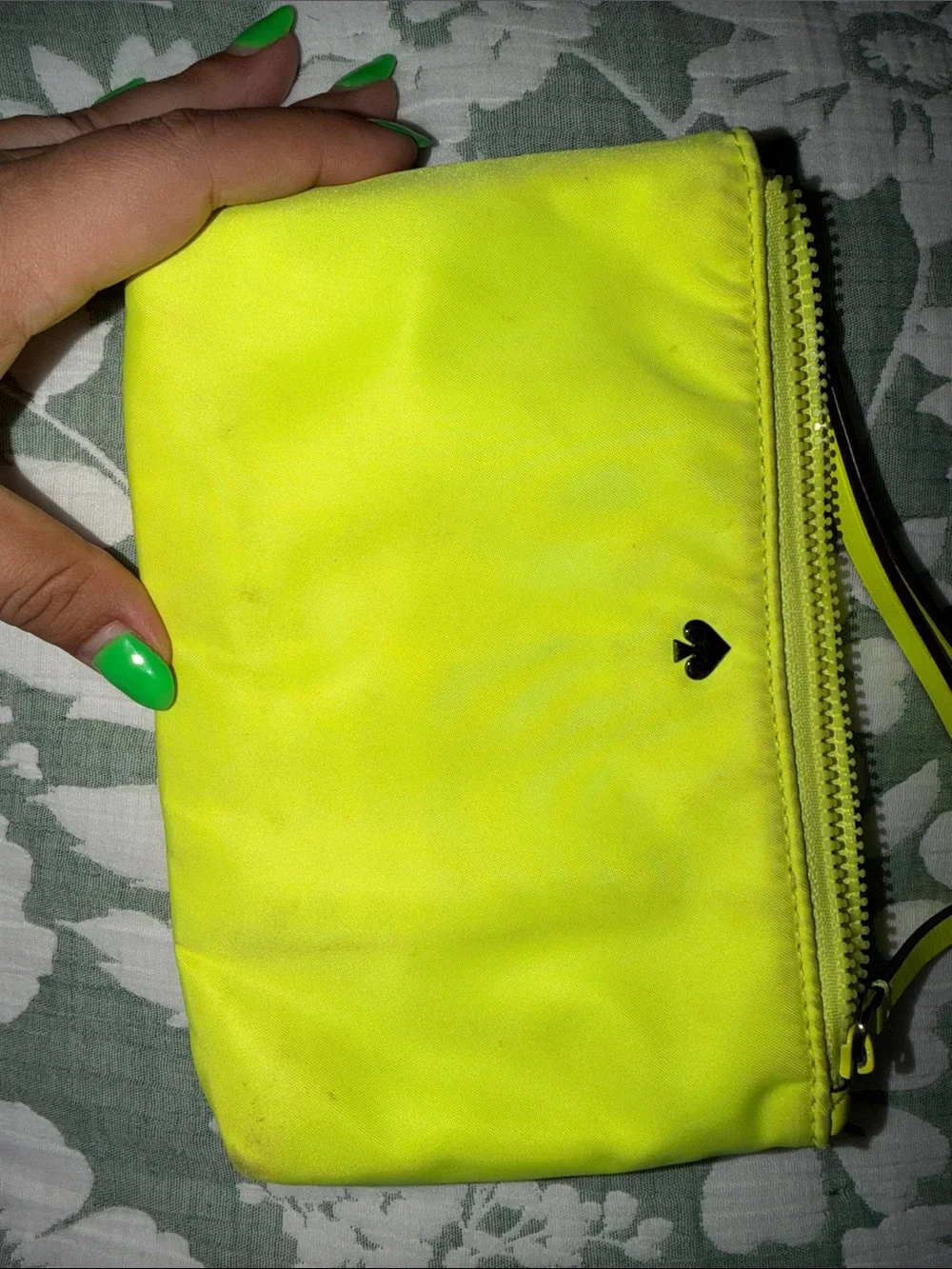 kate spade Neon Yellow Zip Wristlet Pouch